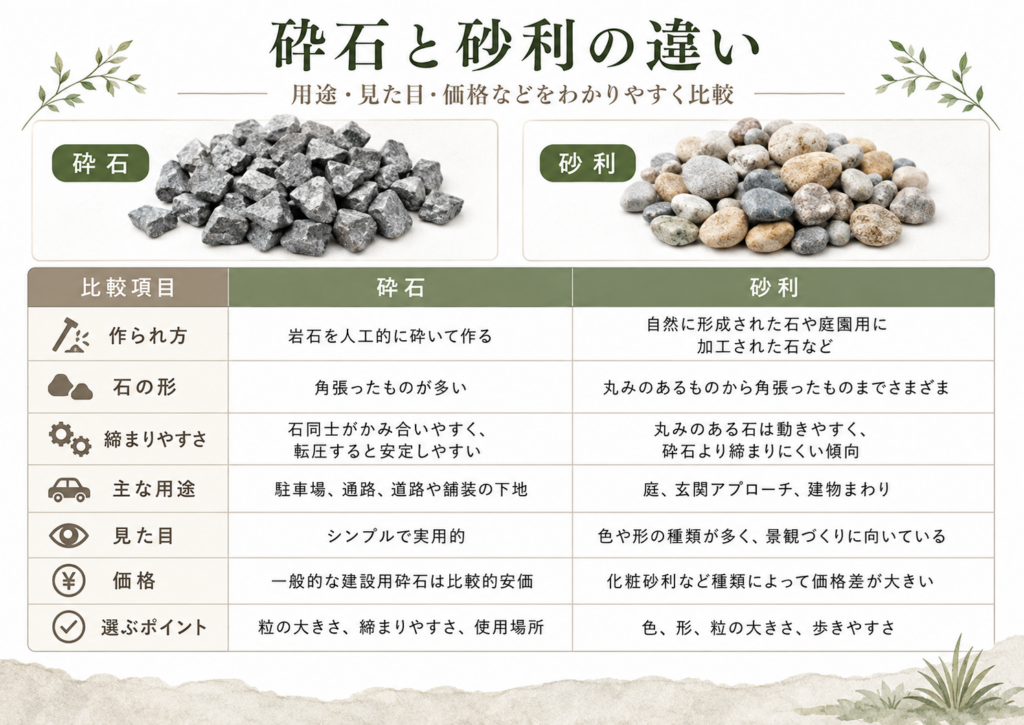 砕石と砂利の違い
