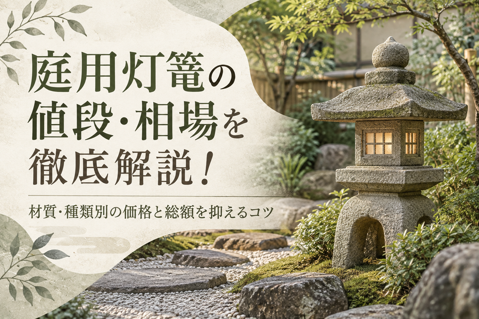 庭用灯篭の値段・相場を徹底解説！材質・種類別の価格と総額を抑えるコツ