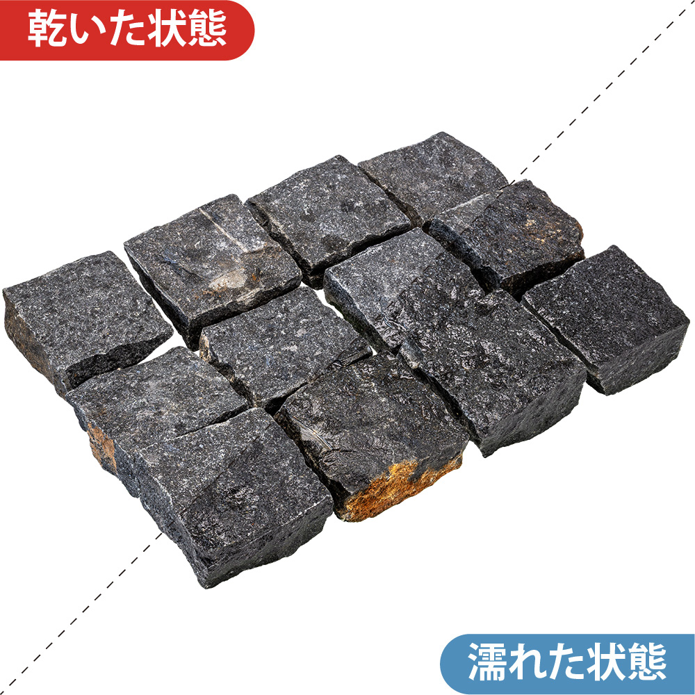 御影ピンコロ 蒲田黒 割肌仕上げ | 造園資材館