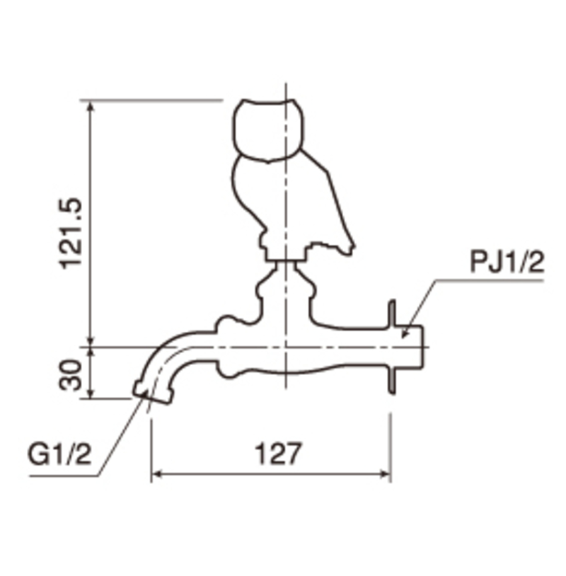 万能ホーム胴長水栓 フクロウ | 造園資材館