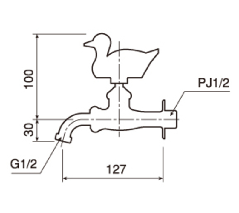 万能ホーム胴長水栓 カモ | 造園資材館
