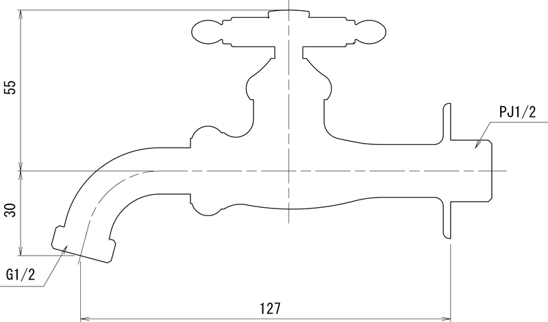 万能ホーム胴長水栓 ラダー/メッキ | 造園資材館